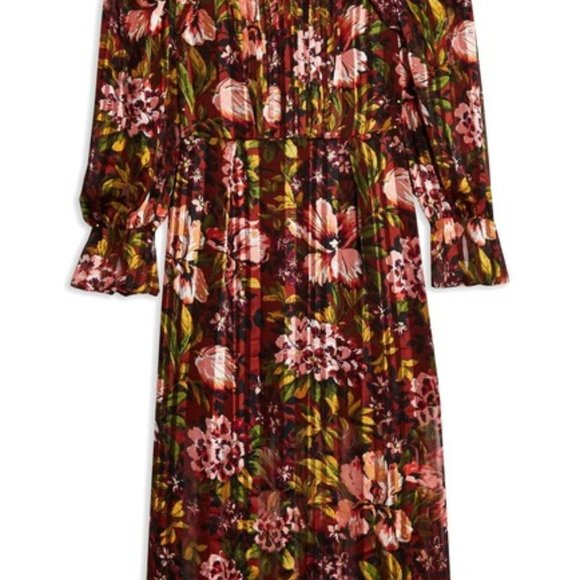 NEW TOPSHOP Fallen Floral Jacquard MIDI DRESS US4 - Picture 6 of 6
